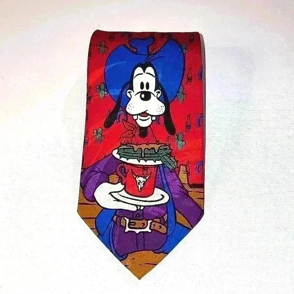 Vintage Mickey Unlimited Disney Goofy & Donald Duck Cowboy Western Tie